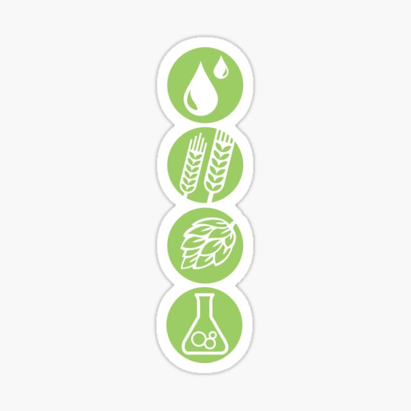 BEER: Water, Barley, Hops & Yeast Sticker