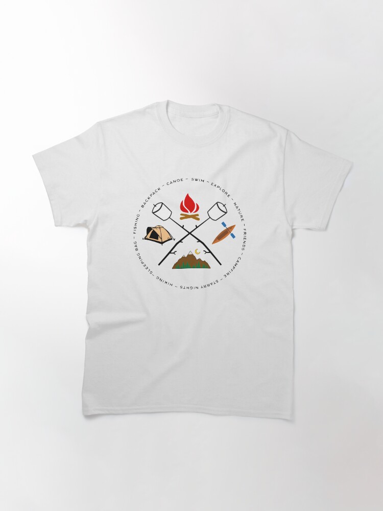 Alternate view of Campground Bonfire Marshmallow Rowboat Oar Lodge. Classic T-Shirt