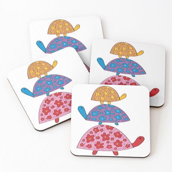 Item preview, Stacked Turtles with Flower Shells designed and sold by kookadesigns.