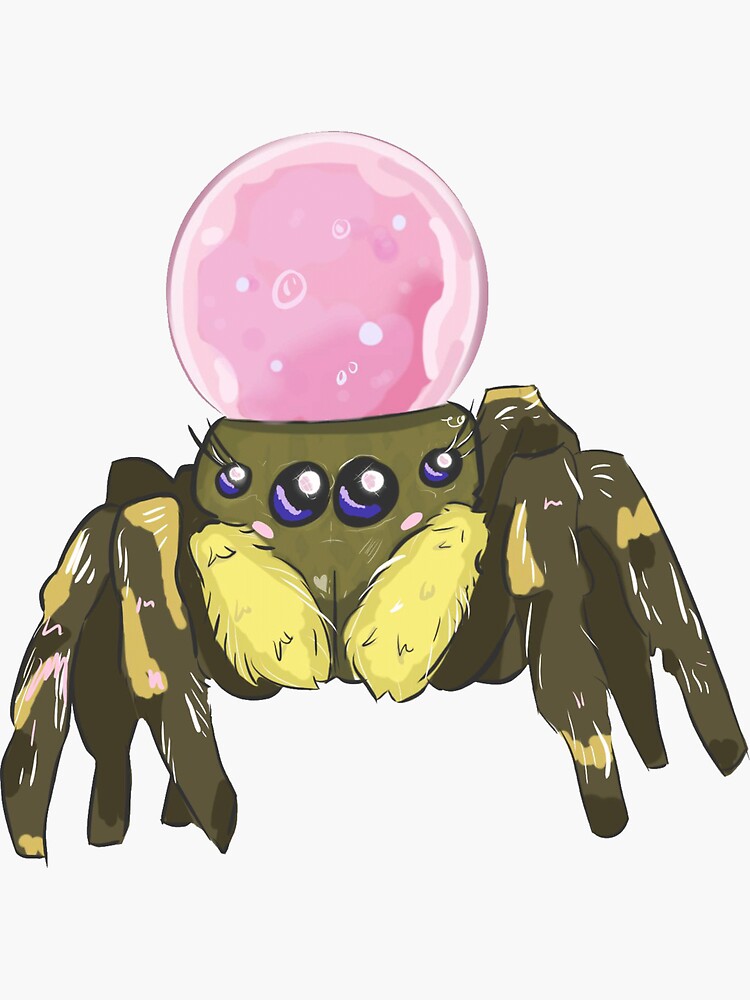 "Jumping Spider with Water Droplet Hat" Sticker for Sale by Hedovuiggu