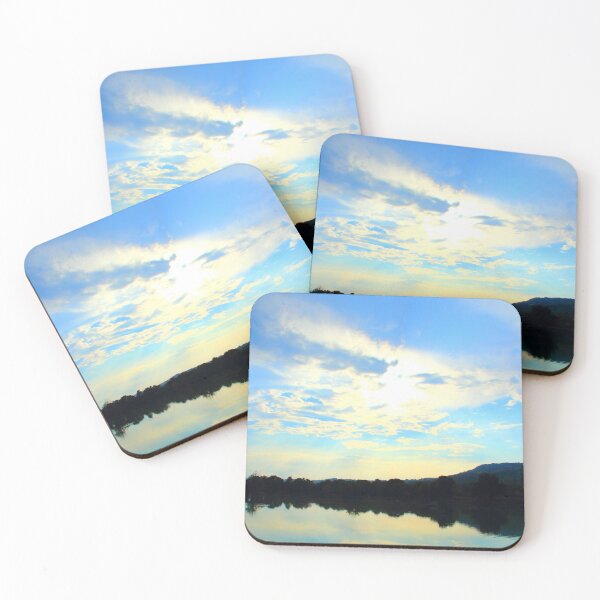 Item preview, Mystical view with vegetation in the foreground, indistinct waters, Marche hills and azure sky designed and sold by Kristina Drozd.