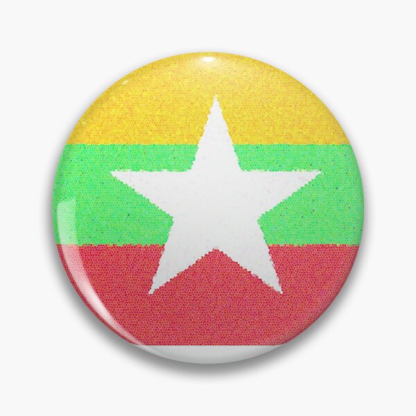 Item preview, Burma Flag Stained Glass Effect National Pride Design designed and sold by merchhost.