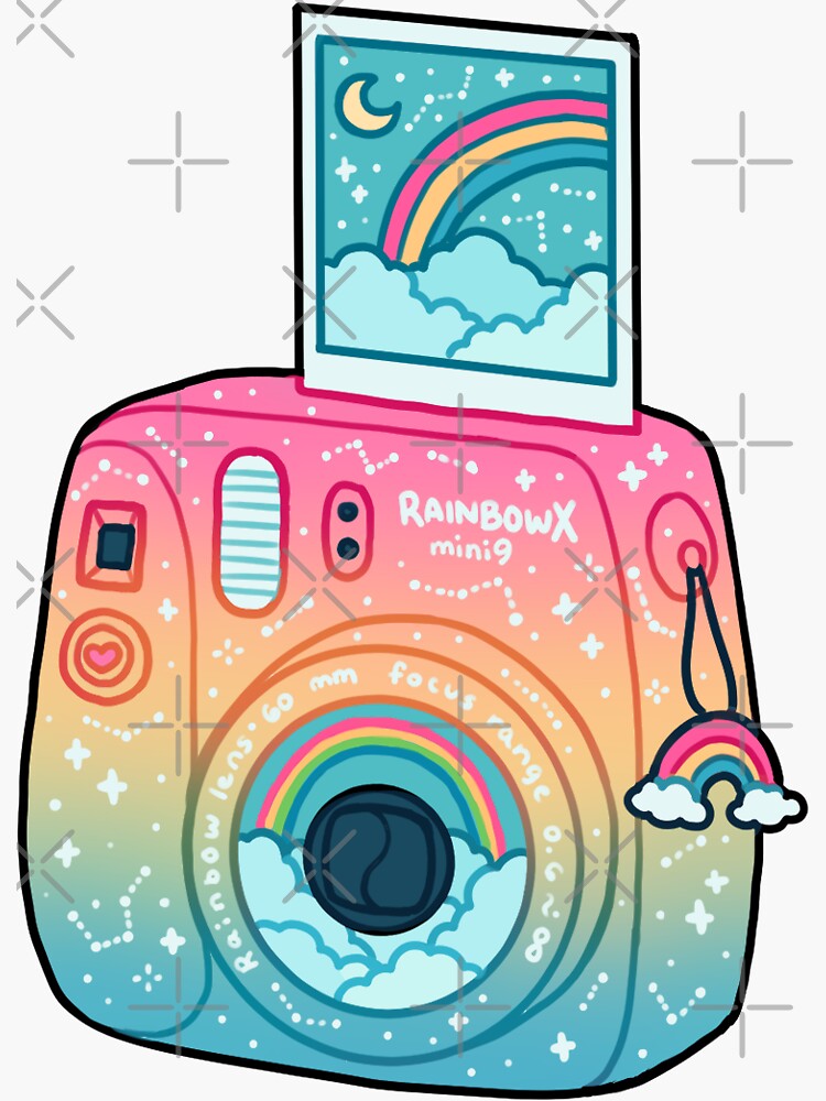 rainbow polaroid sticker by freshbobatae redbubble