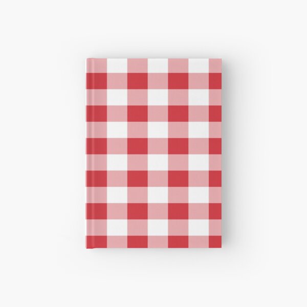 Red White Buffalo Plaid Gingham Hardcover Journal