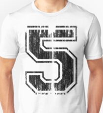 Bold Distressed Sports Number 5 Unisex T-Shirt