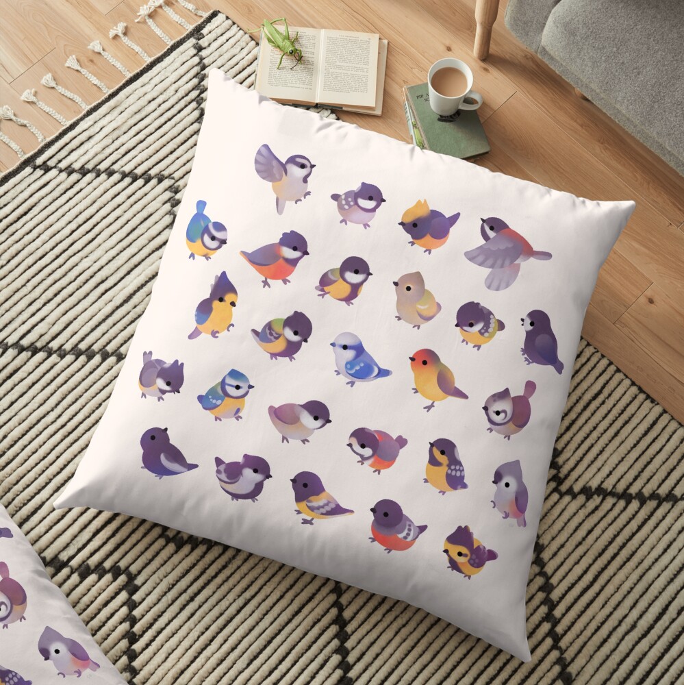 Little bird (Paridae) Floor Pillow