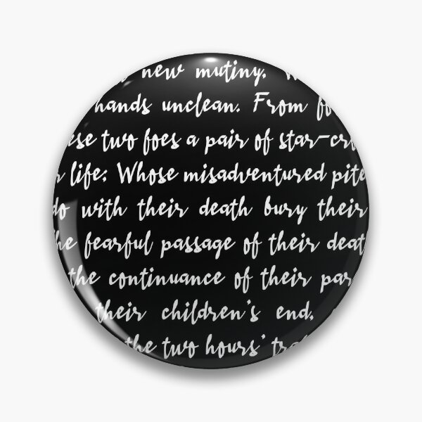 Item preview, Romeo and Juliet Prologue Cursive Text White designed and sold by Sarah Lopez.