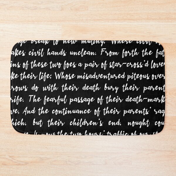 Item preview, Romeo and Juliet Prologue Cursive Text White designed and sold by Sarah Lopez.