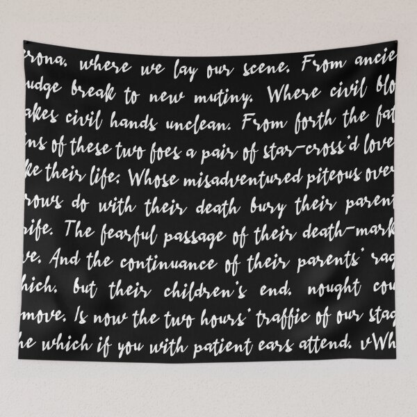 Item preview, Romeo and Juliet Prologue Cursive Text White designed and sold by Sarah Lopez.