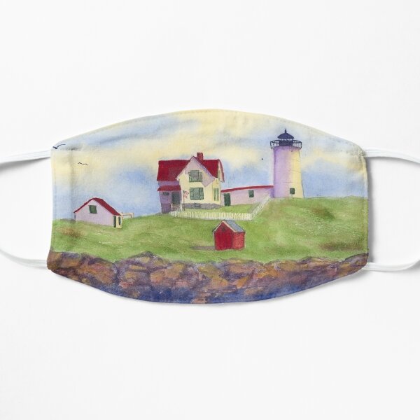 Nubble Lighthouse Cape Neddick York Maine Flat Mask