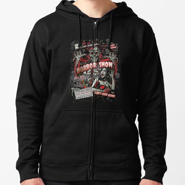 Spook Show Horror movie Monsters Zipped Hoodie