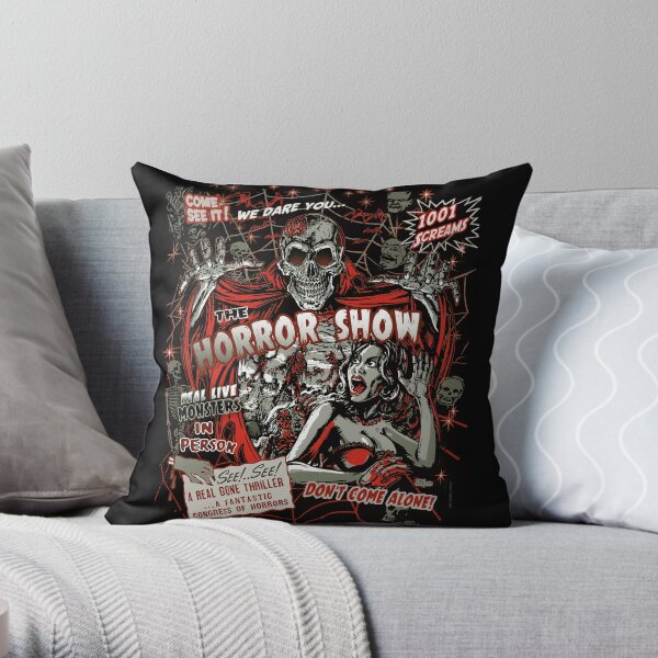Spook Show Horror movie Monsters Throw Pillow