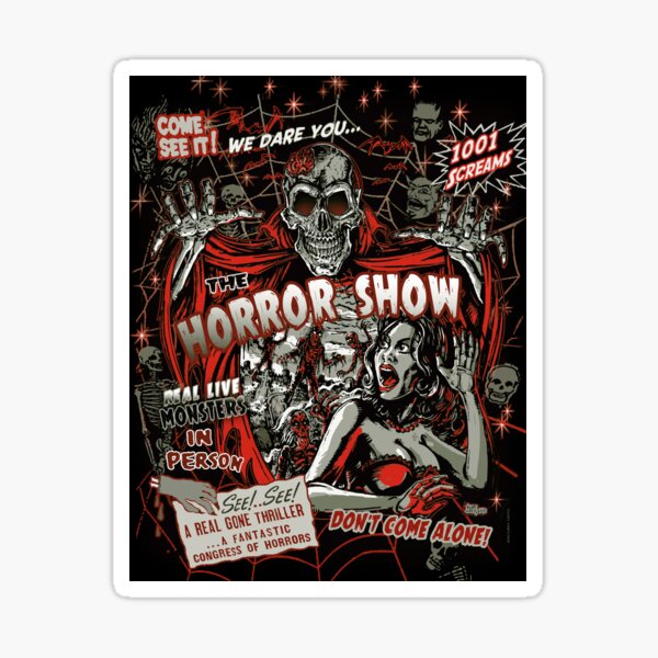 Spook Show Horror movie Monsters Sticker