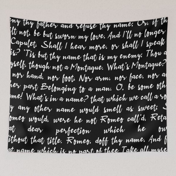 Item preview, Romeo and Juliet 'What's in a name' Cursive Text White designed and sold by Sarah Lopez.