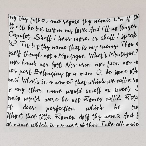 Item preview, Romeo and Juliet 'What's in a name' Cursive Text designed and sold by Sarah Lopez.