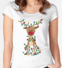 Adorable Reindeer Women's Fitted Scoop T-Shirt