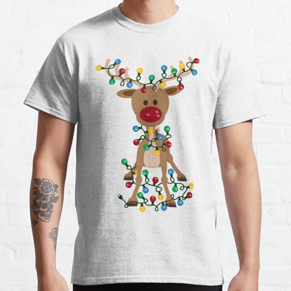 Camiseta de Navidad para Hombre y Mujer Roja Reno Rudolph