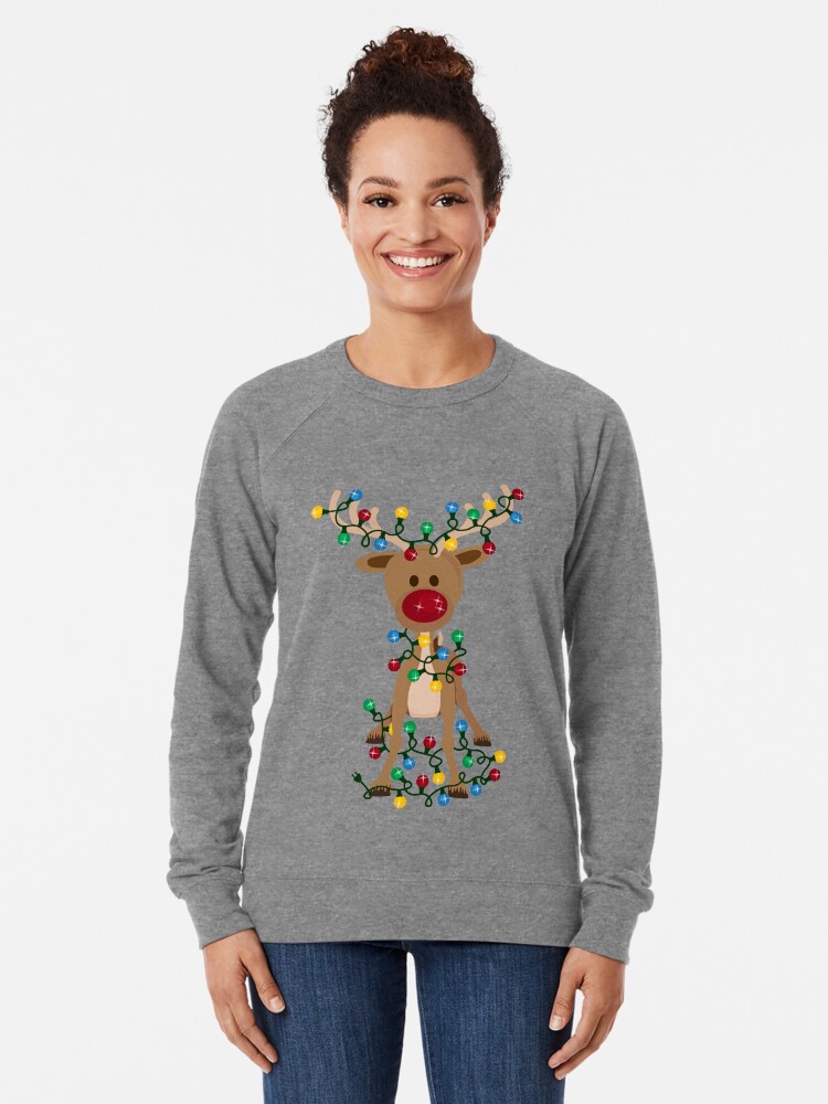 "Adorable Reindeer" Lightweight Sweatshirt for Sale by mightyawesome