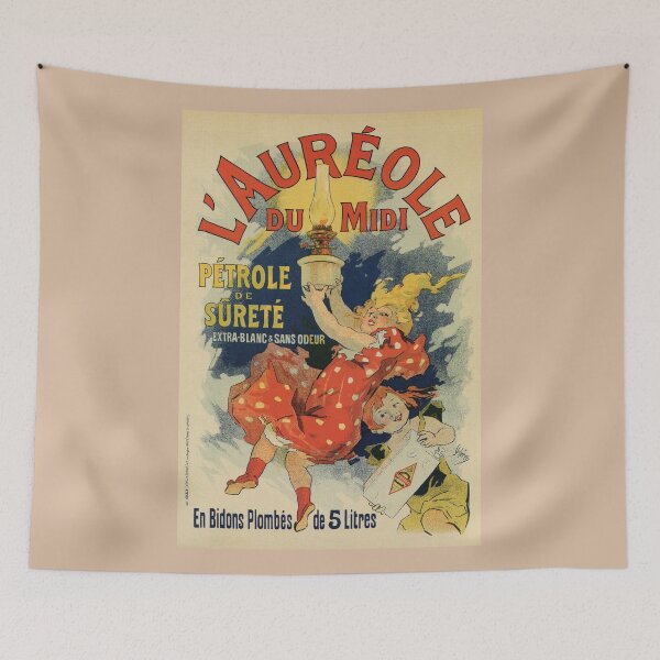 Item preview, Vintage French lamp oil ad by Chéret designed and sold by aapshop.