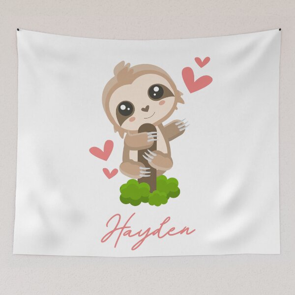 Item preview, Hayden Sloth Baby Girl Cute Hearts designed and sold by HelloFromAja.