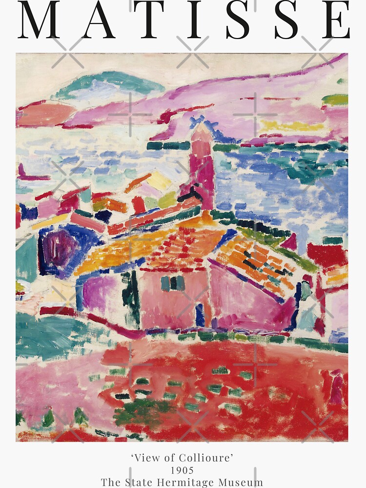 Thumbnail 3 of 3, Sticker, Henri Matisse - View of Collioure - Exhibition Poster designed and sold by studiofrivolo.