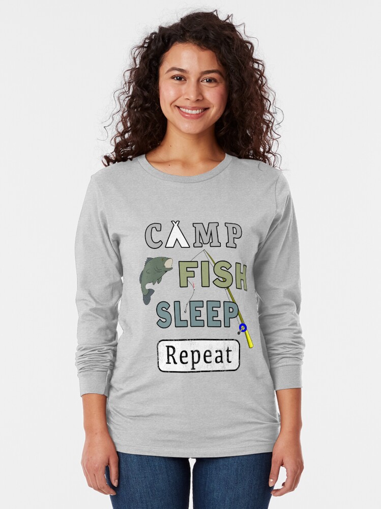 Alternate view of Camp Fish Sleep Repeat Campground Charter Slumber. Long Sleeve T-Shirt