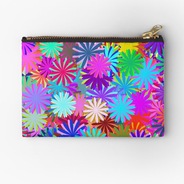 Meadow of Colorful Daisies Zipper Pouch