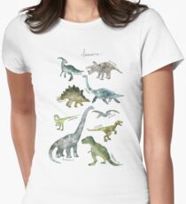Camiseta entallada para mujer Dinosaurios