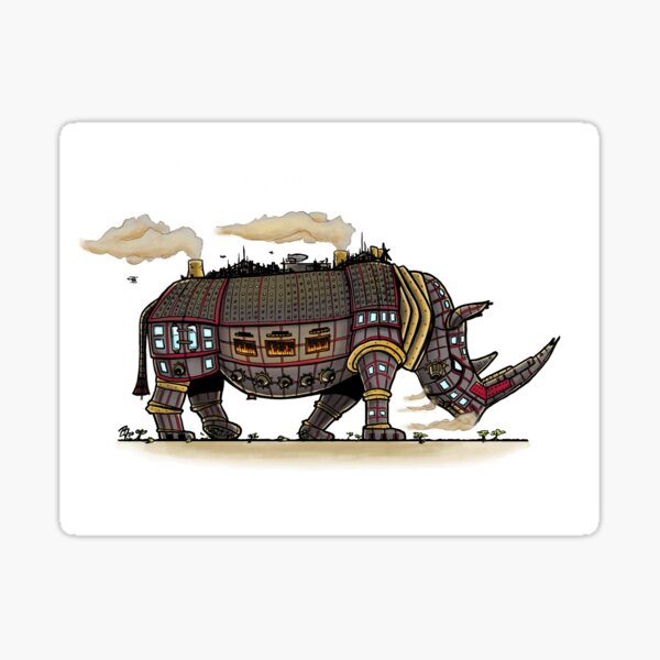 Roborhino by Brent Florica Sticker