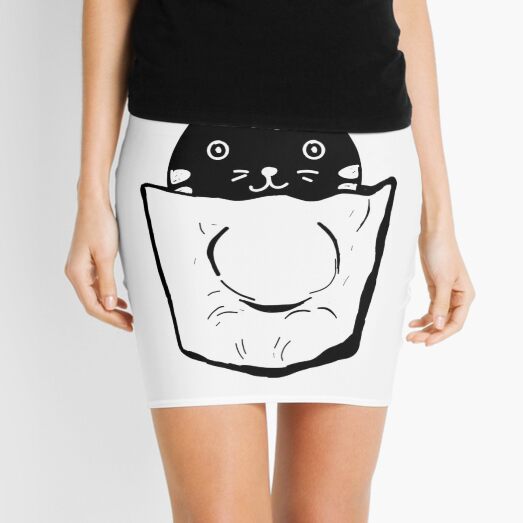 Cat In Pocket Mini Skirt