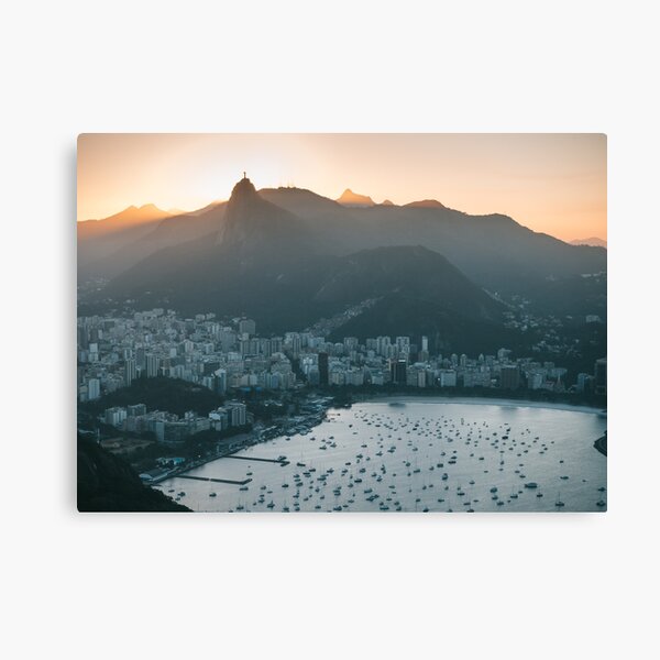 Rio de Janeiro Christ the redeemer sunset view Canvas Print
