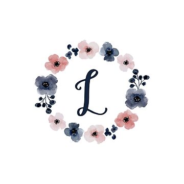 Floral Monogram V Sticker for Sale by MaPetiteFleur