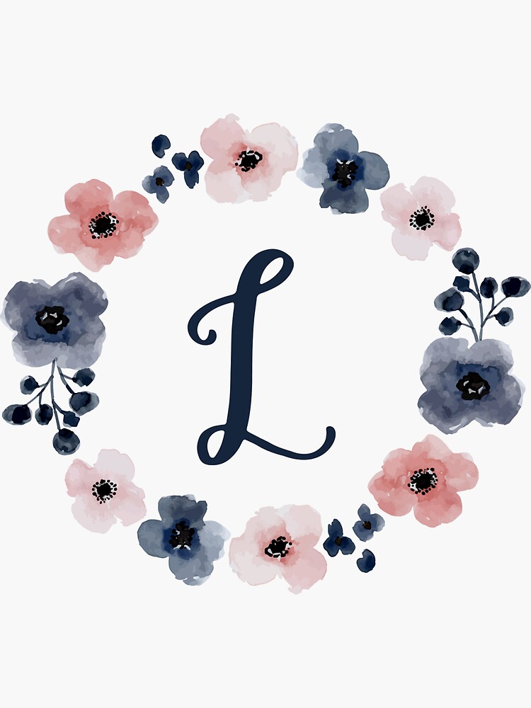 Monogram M Floral Sticker by Quaintrelle, Redbubble