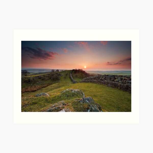 sunset hadrian's wall Art Print
