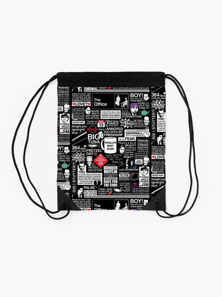 Drawstring Bag, Wise Words From The Office - The Office Quotes designed and sold by huckblade