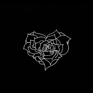 Aperçu de l'œuvre Rose minimale - blanc sur noir de Onirographica