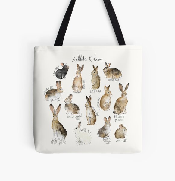 Rabbits & Hares All Over Print Tote Bag
