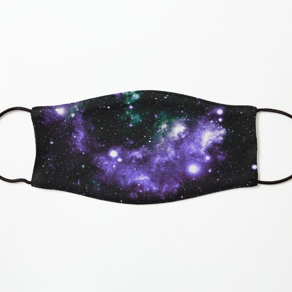 Galaxy Nebula Purple Teal Green Kids Mask