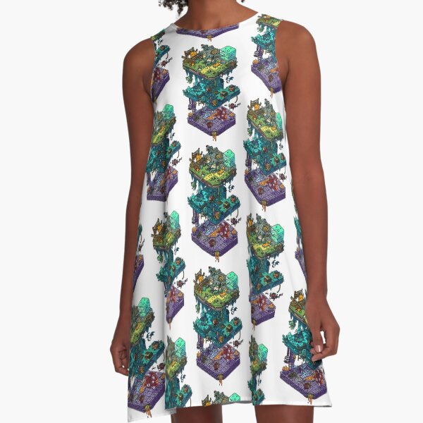 Dungeons and Isometric Dragons A-Line Dress