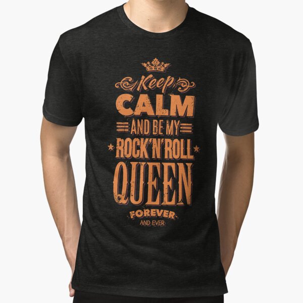 Keep Calm And Be My Rock-n-roll Queen Typography. Grunge Poster