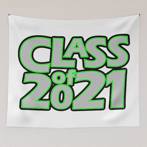 Item preview, Grad Class of 2021 Silver with a Bright Green Border designed and sold by gkillerb.