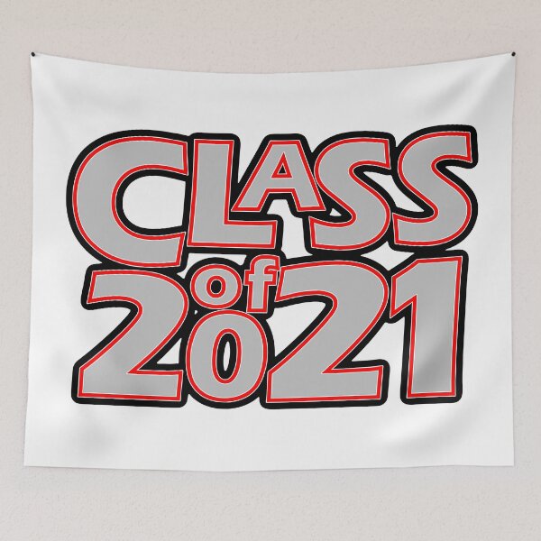 Item preview, Grad Class of 2021 Silver with a Bright Red Border designed and sold by gkillerb.