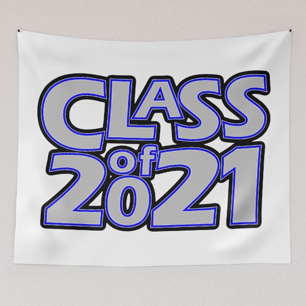 Item preview, Grad Class of 2021 Silver with a Dark Blue Border designed and sold by gkillerb.