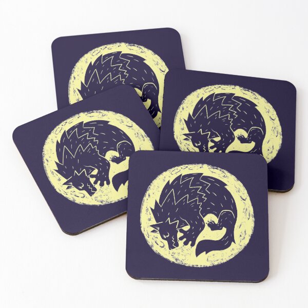 Item preview, Woodcut Werewolf - Yellow Moon designed and sold by citysaurus.