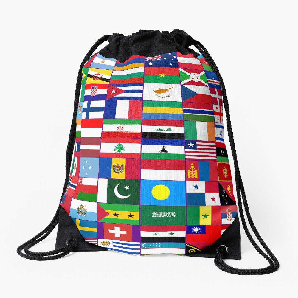 World Flags Drawstring Bag