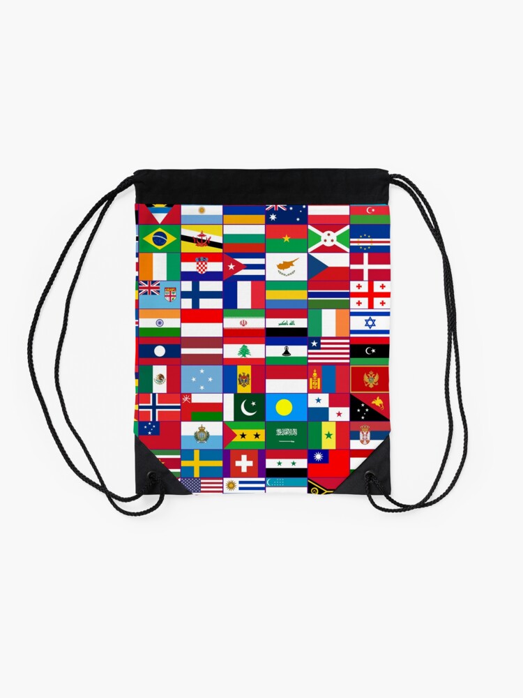 Alternate view of World Flags Drawstring Bag