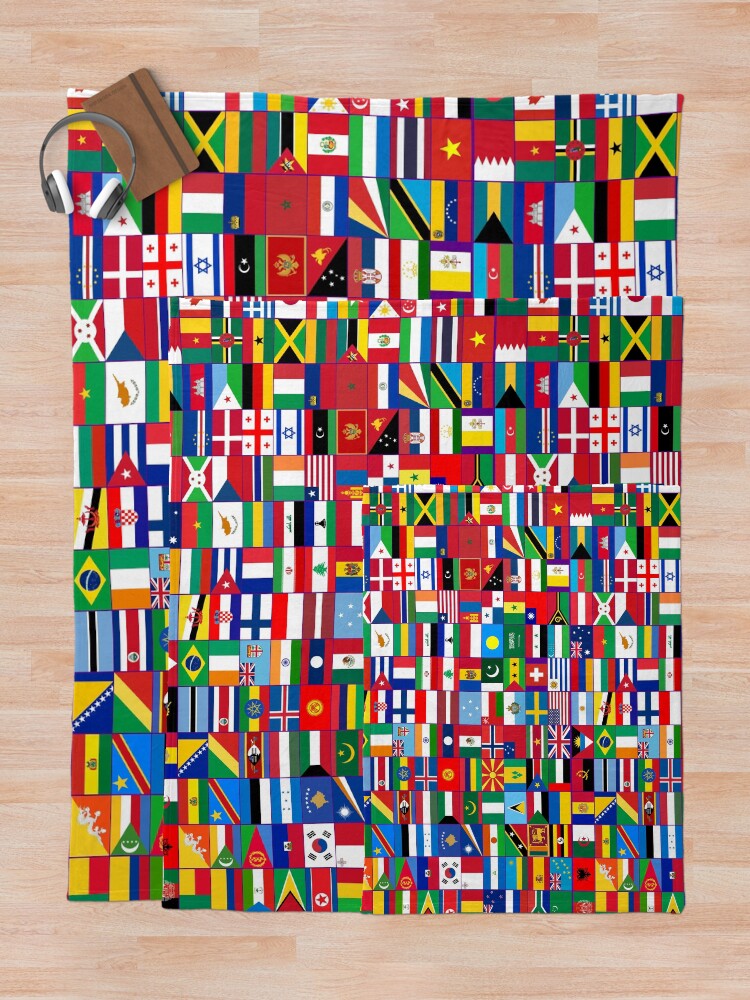 Alternate view of World Flags Throw Blanket