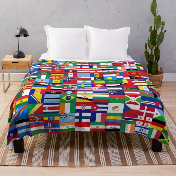World Flags Throw Blanket