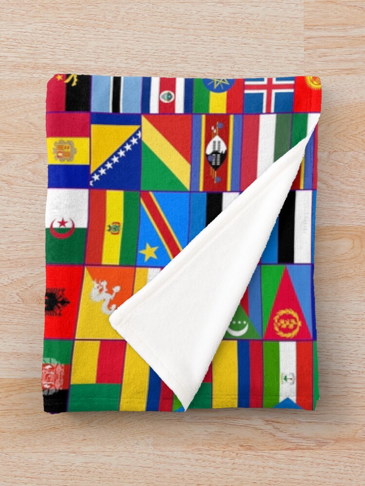 Alternate view of World Flags Throw Blanket