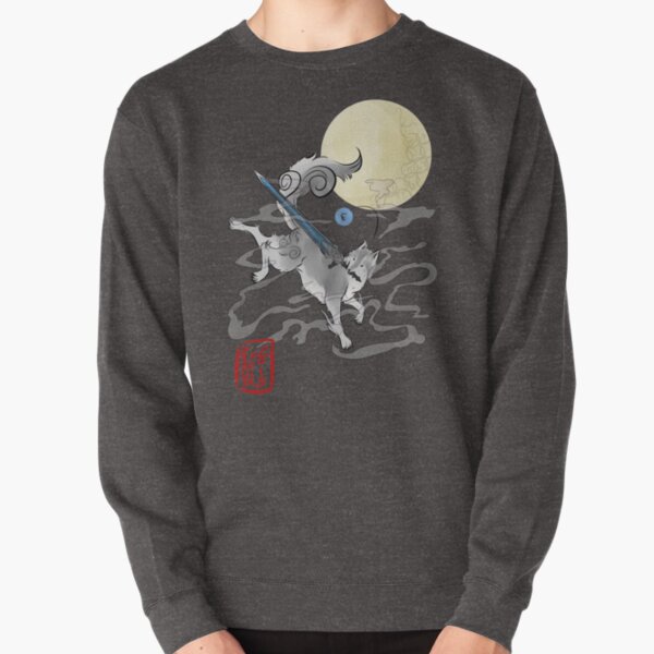 ReBorn Mens Pullover Okamipc Long Sleeve Tshirt Crewneck Sweatshirt Ash ReBorn Mens Pullover Okamipc Long Sleeve Tshirt Crewneck Sweatshirt Ash